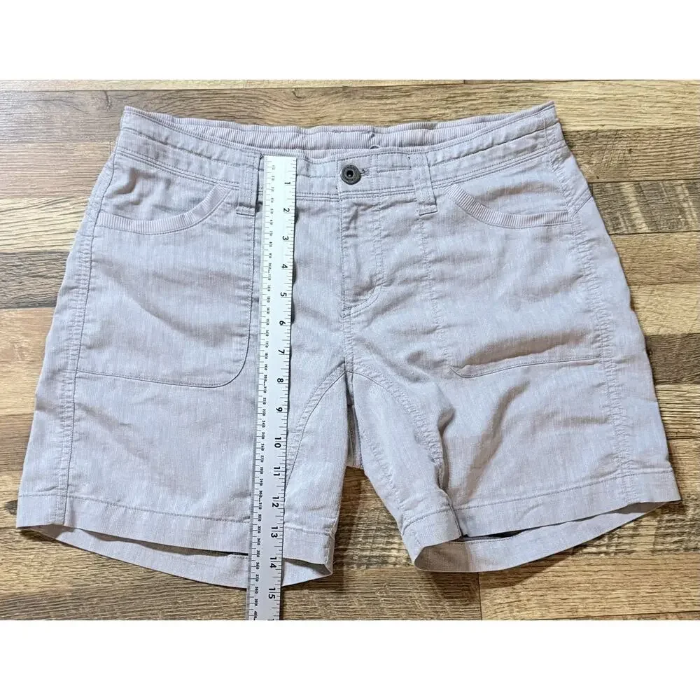 KUHL Cabo Linen Blend Shorts Womens Size 8 Outdoor Beach Boat UPF 50+ EUC